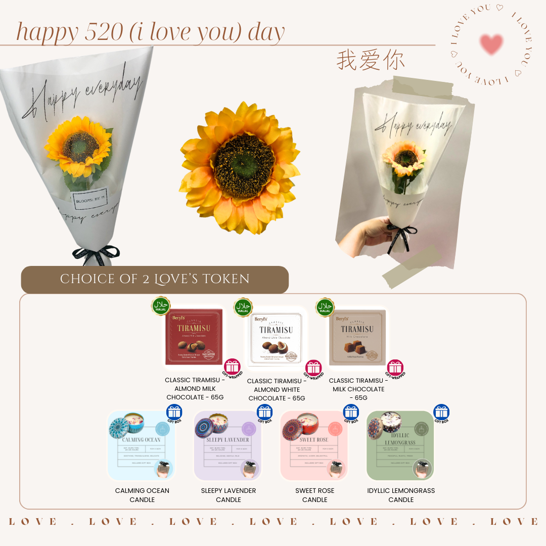 520 I Love You Bundle - Faux Flower Bouquet - The One Sunflower