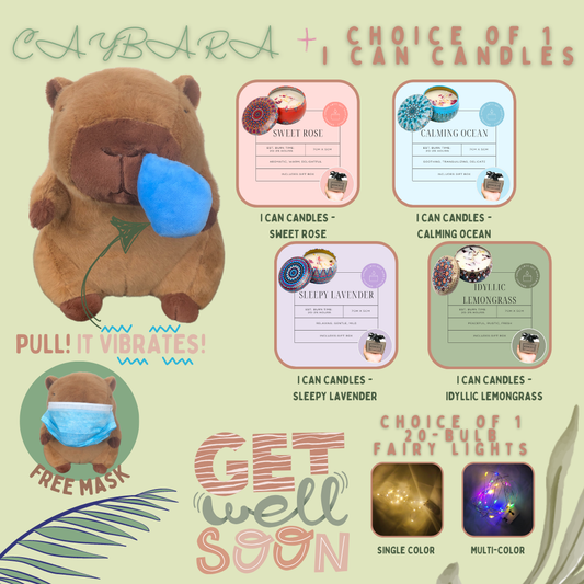 Get Well Soon Capybara + I Can Candles Bundle