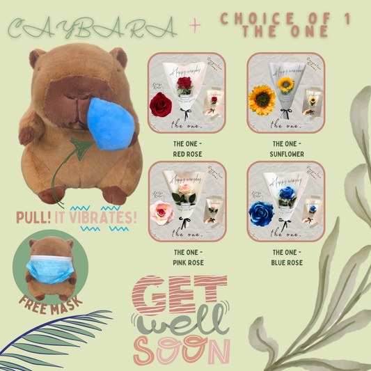 Get Well Soon Capybara + Faux Bouquet - The One Bundle