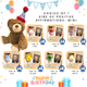 Soft Toy Plushie-Birthday Teddy+Preserved Positive Vibe Mini Bundle
