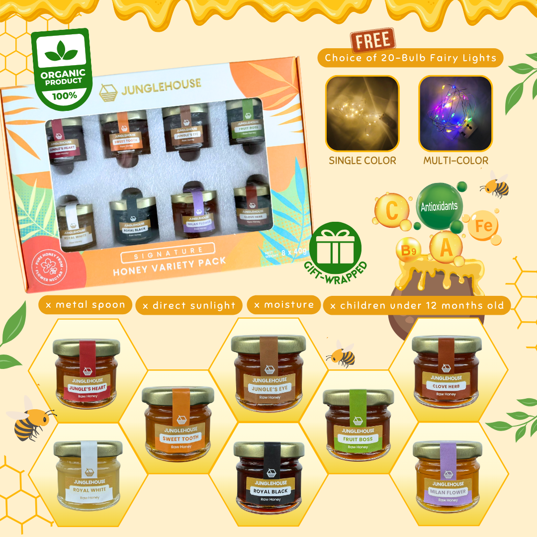 🐝Jungle House 100% Pure Organic Honey - Best of 8 Gift Pack