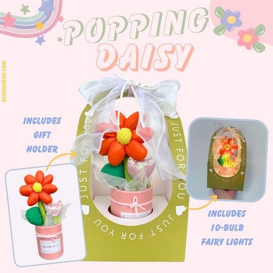 Popping Daisy in Sunkissed Orange - Fabric Flowers