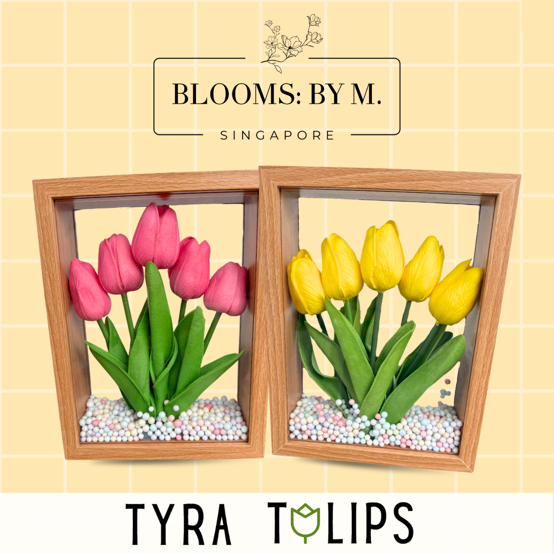 Tyra Tulips Frame - Pink (Soap Flowers)