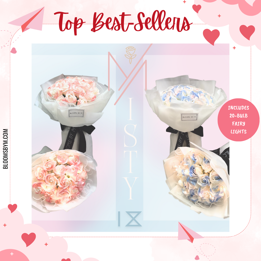 Top 10 Best Selling Flowers - Soap Flower Rose Bouquet - Misty 18
