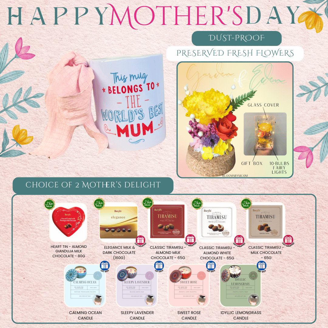 World's Best Mum Bundle - Preserved Flowers - Garden of Eden in Yellow Carnation