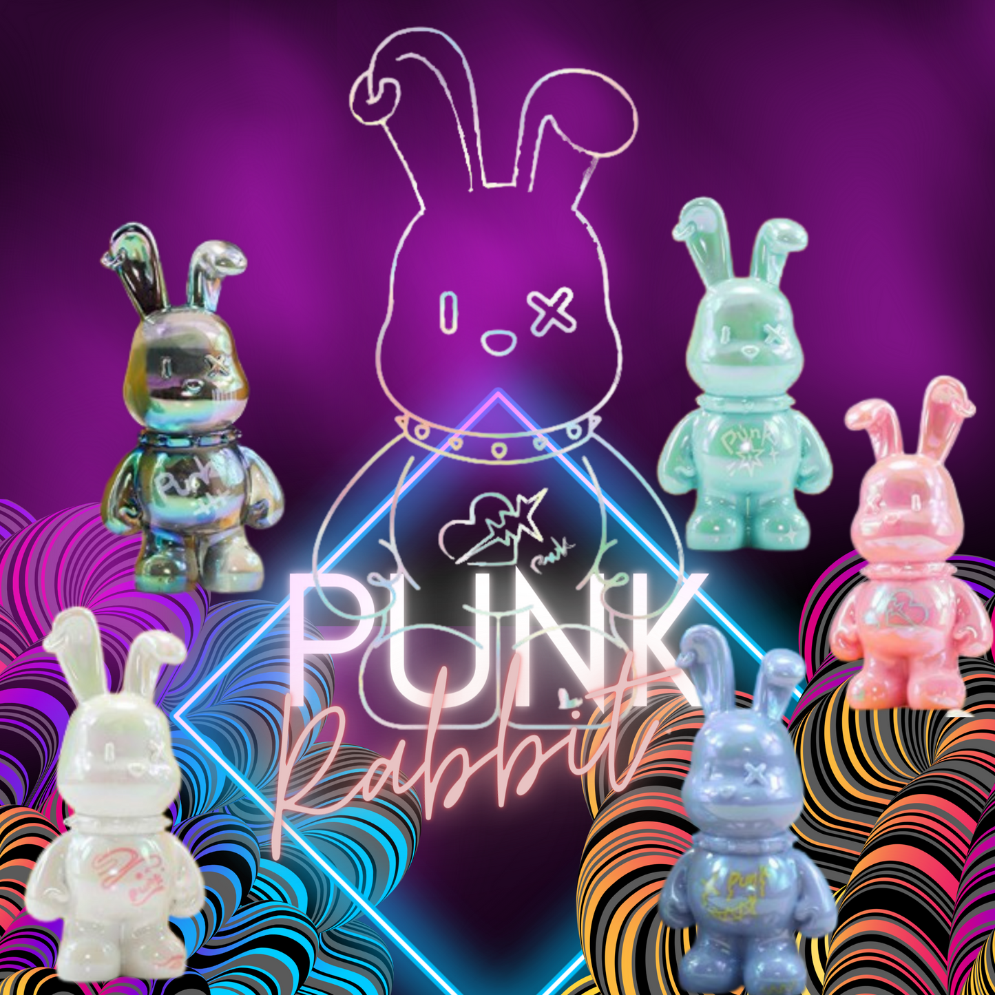 Blind Box: Punk Rabbit (1 Set - 4 Boxes)