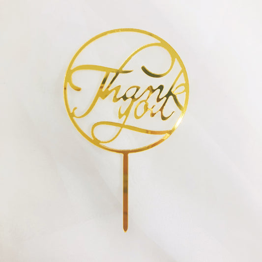 Mini Thank You Topper (Yellow Gold)