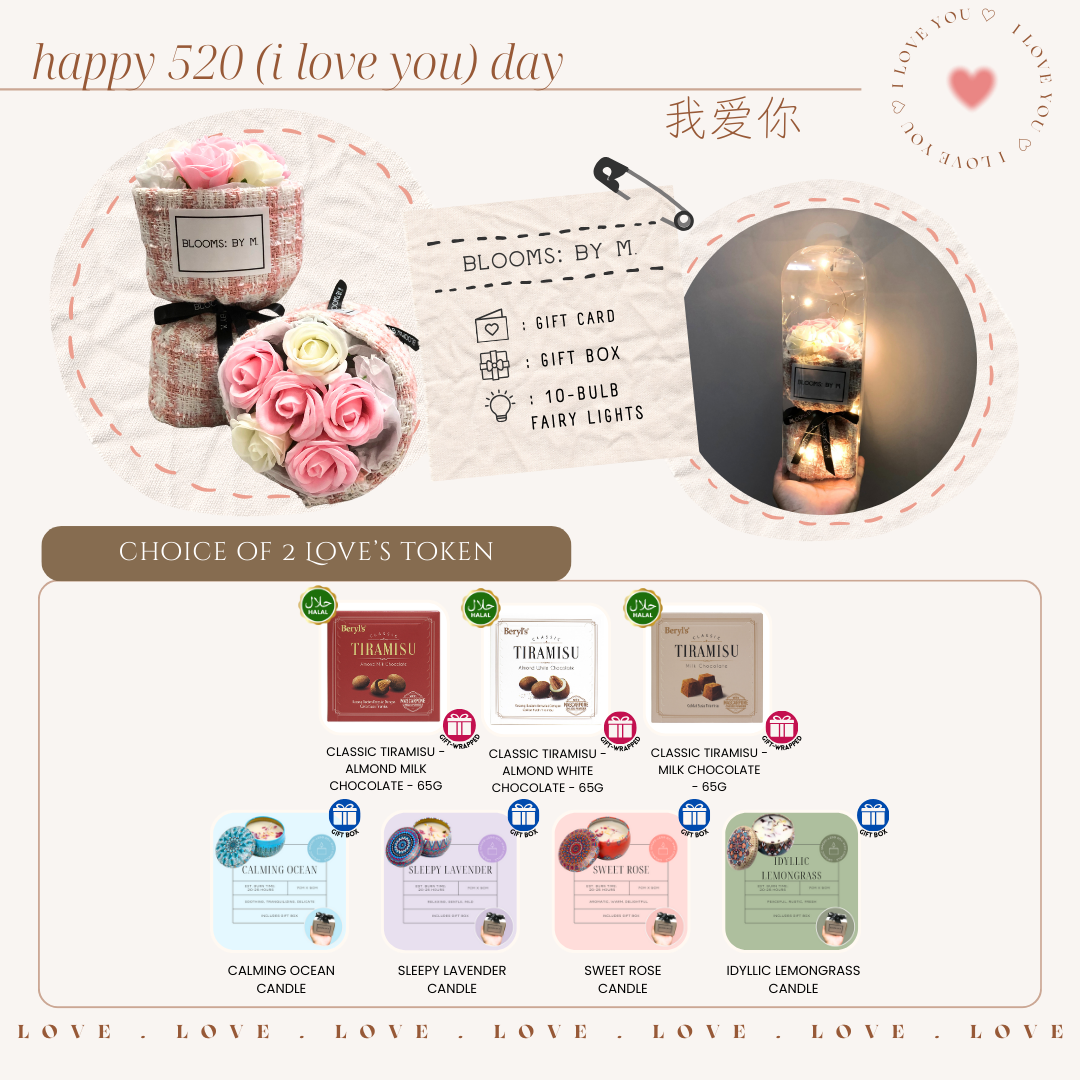 520 I Love You Bundle - Soap Flowers Box - Colette Mini in Pink