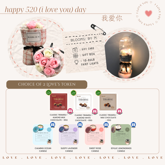 520 I Love You Bundle - Soap Flowers Box - Colette Mini in Pink