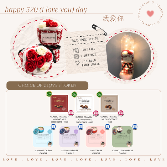 520 I Love You Bundle - Soap Flowers Box - Colette Mini in Red