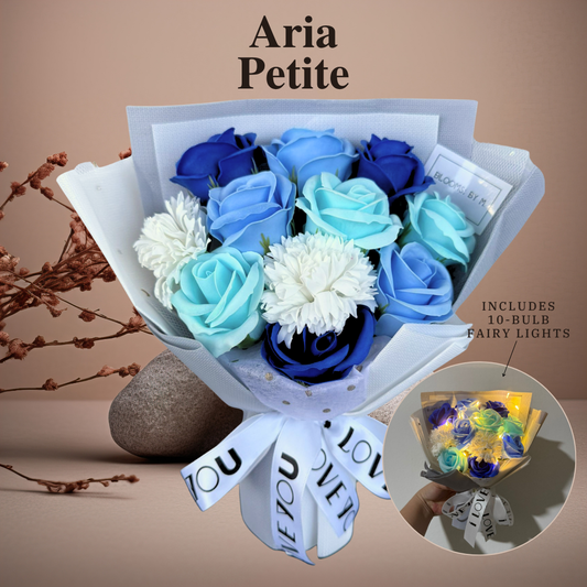 Aria Petite in Blue - Soap Flowers Bouquet