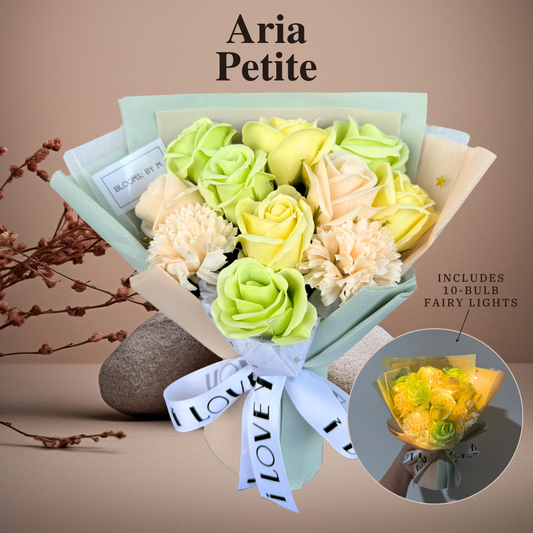 Aria Petite in Green - Soap Flowers Bouquet