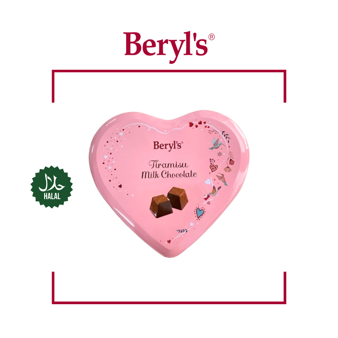 [Halal] Beryl's Heart Tin Tiramisu Milk Choc (80G)