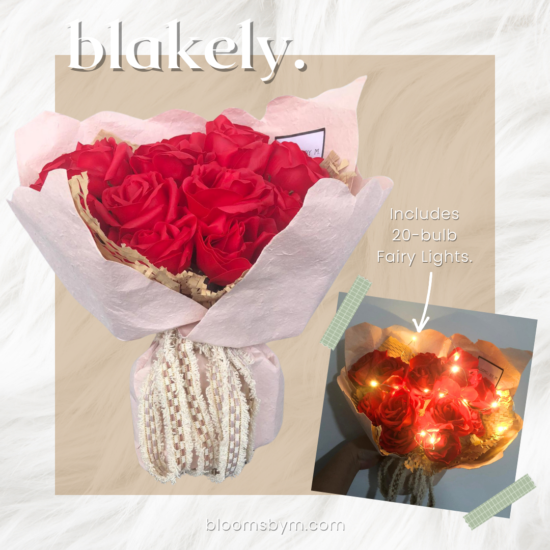 Blakely: Crimson Roses (Soap Flower Rose Bouquet)