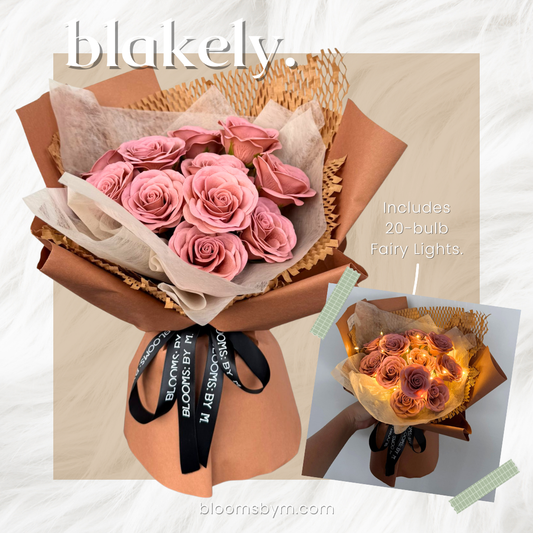 Blakely: Pinky Beige Roses (Soap Flower Rose Bouquet)