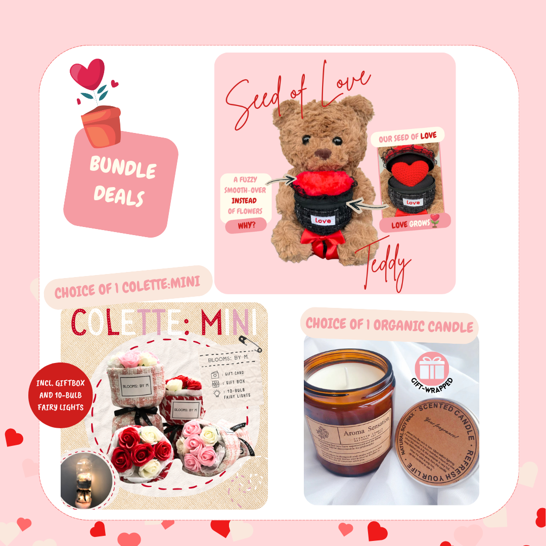 Seed of Love Teddy Bundle + Colette: Mini Soap Flower + Candle