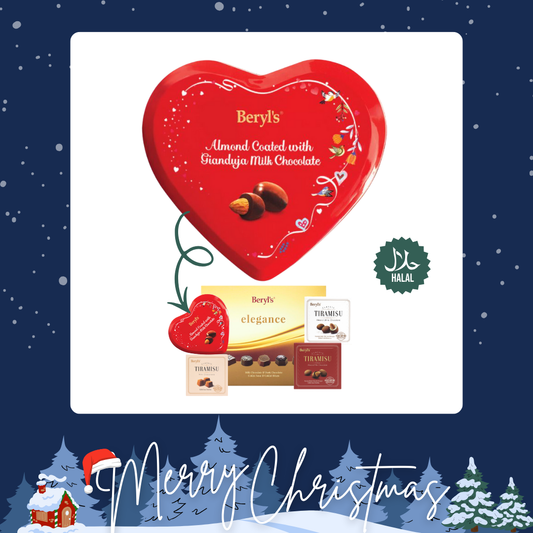 Christmas - [Halal] Beryl's Heart Tin Almond Gianduja Milk Choc (80G)