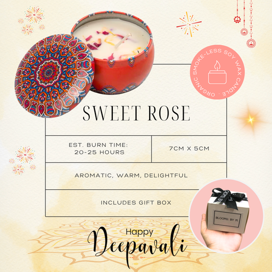 🪔 Happy Deepavali - Candle - Sweet Rose