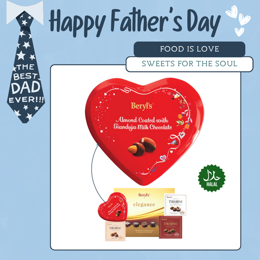 [Halal] Father's Day Add-Ons - Heart Tin Almond Milk Chocolate (80G)