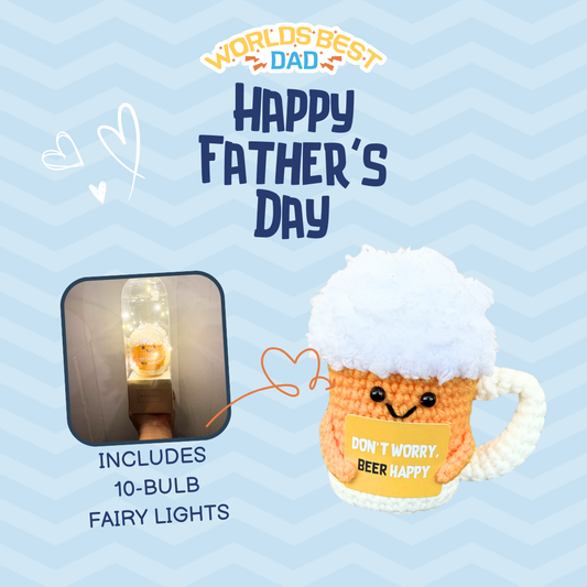 Father's Day Exclusive Gift - Woven "Don't Worry, Beer (Be) Happy"