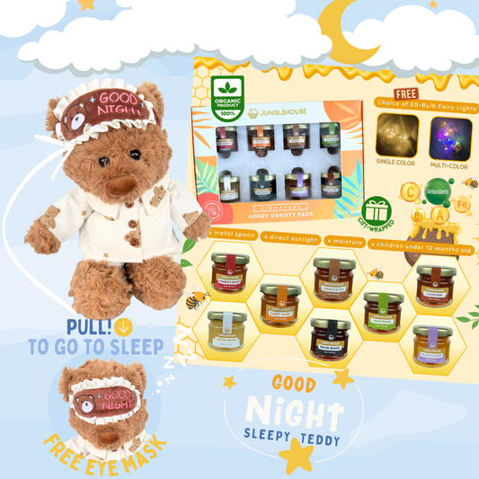 Good Night, Sleepy Teddy + 100% Pure Honey: Best of 8 Gift Pack