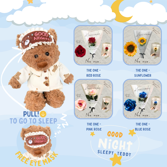 Good Night, Sleepy Teddy + Faux Bouquet - The One Bundle