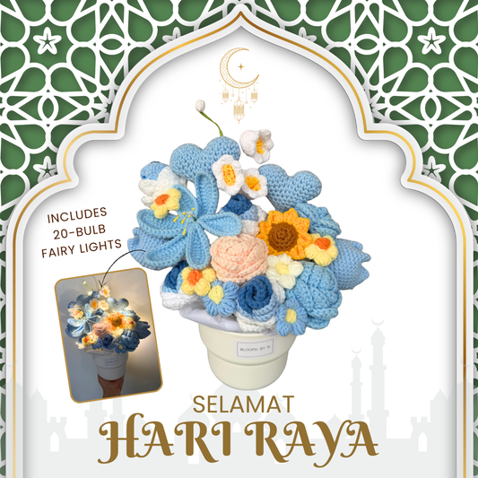 Hari Raya 2026 - Crochet Pots - Calming Blue