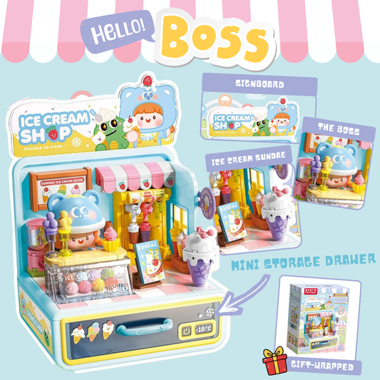 Hello Boss - Ice Cream Shop - Brick Assembly Toy