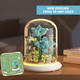 Brick Toy Flower - Mini Glass Terrarium - Blue Roses