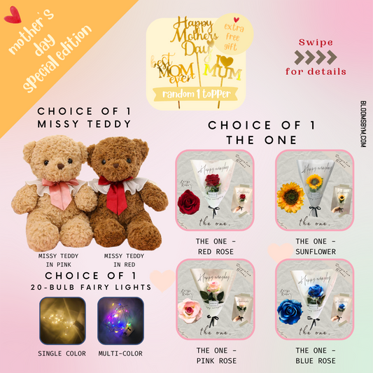 Mother's Day Bundle - Missy Teddy + Faux Bouquet - The One