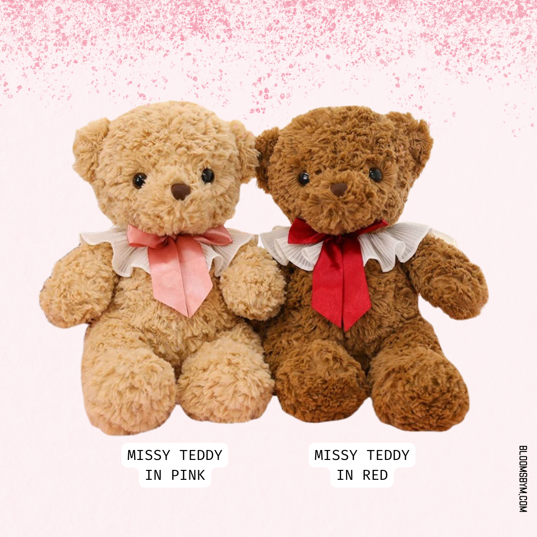 Missy Teddy Bundle - Missy Teddy + Faux Tulips Flower Box - Tyra Tulips Mini