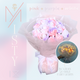 Soap Flower Rose Bouquet - Misty  Rosey 18 in Pink + Purple + White