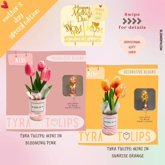 Mother's Day Bulk Bundle - 4 x Faux Tulips Flower Box Tyra Tulips Mini