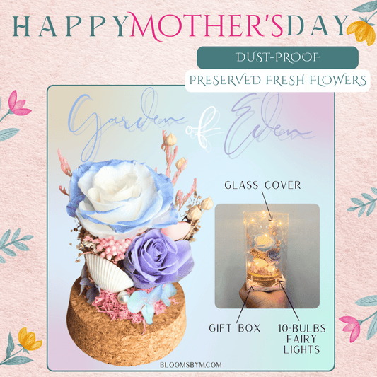 Mother's Day Highlights - Preserved Flowers - Garden of Eden Blue+White