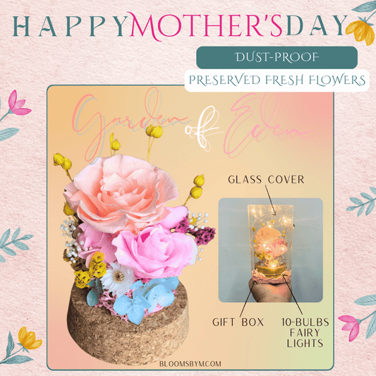 Mother's Day Highlights -  Preserved Flowers - Garden of Eden in Peach