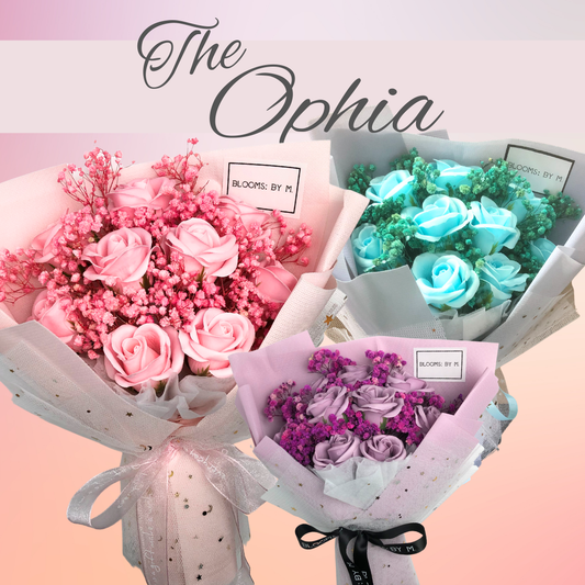 Top 7 - Soap Flower Rose & Preserved Baby Breath Bouquet - Ophia