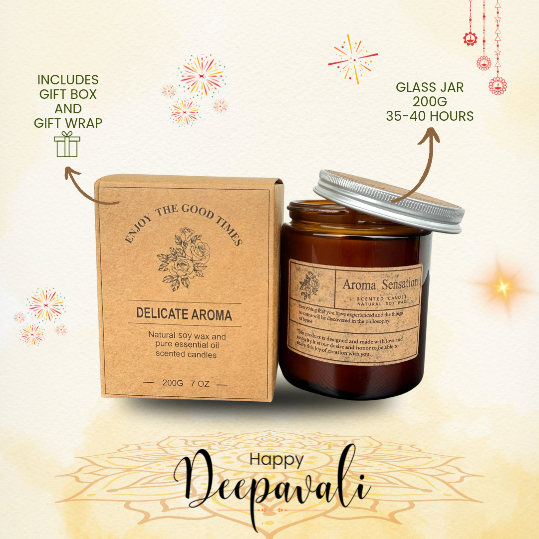🪔 Happy Deepavali - Organic Smokeless Candle (Tuberose Scent)