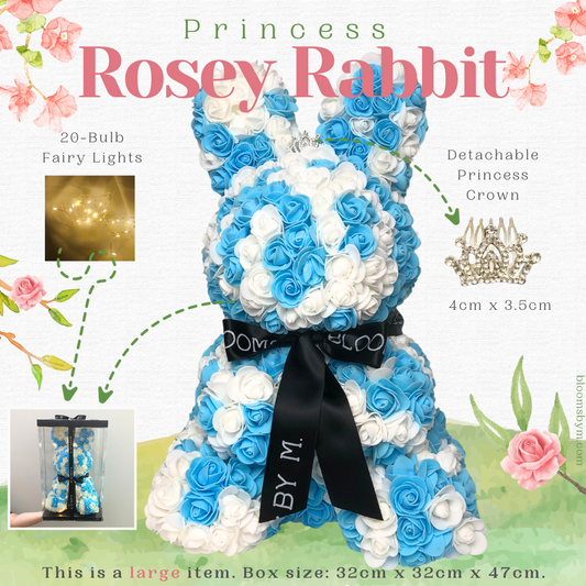 (Premium-Large) Foam Flower - Princess Rosey Rabbit (Blue and White)