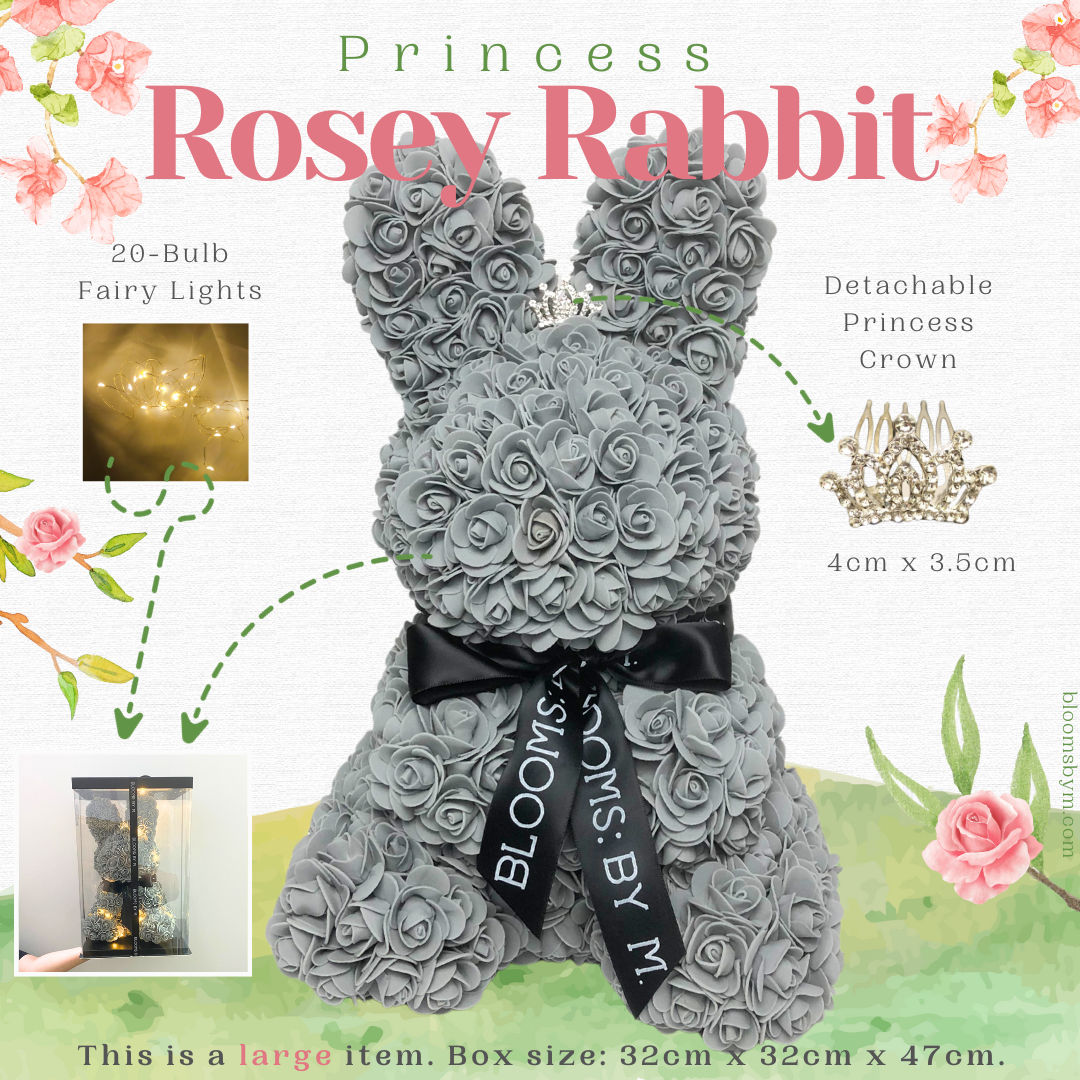 (Premium-Large) Foam Flower - Princess Rosey Rabbit (Grey)