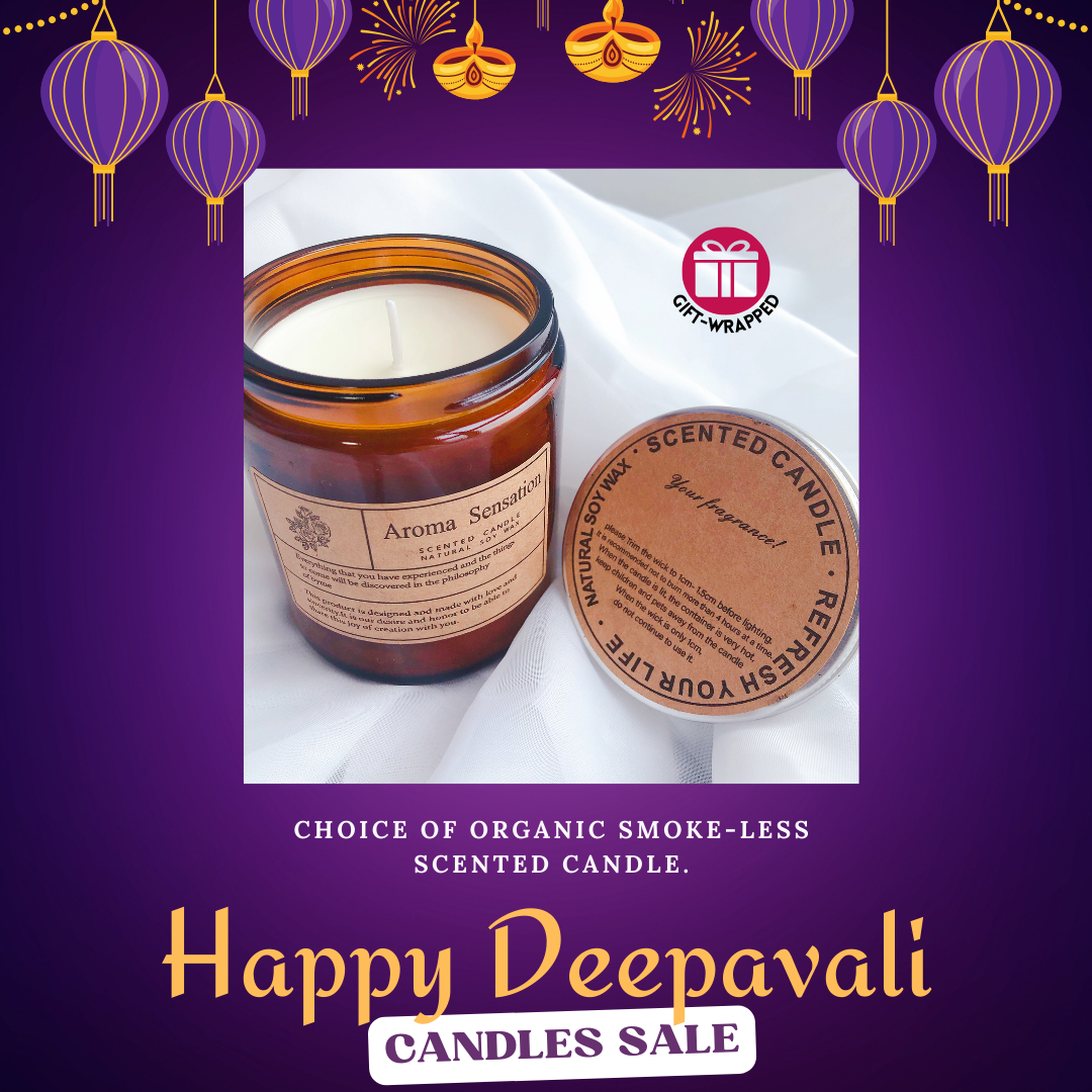 Deepavali - Nature's Scent: 3 x Organic Smokeless Candles