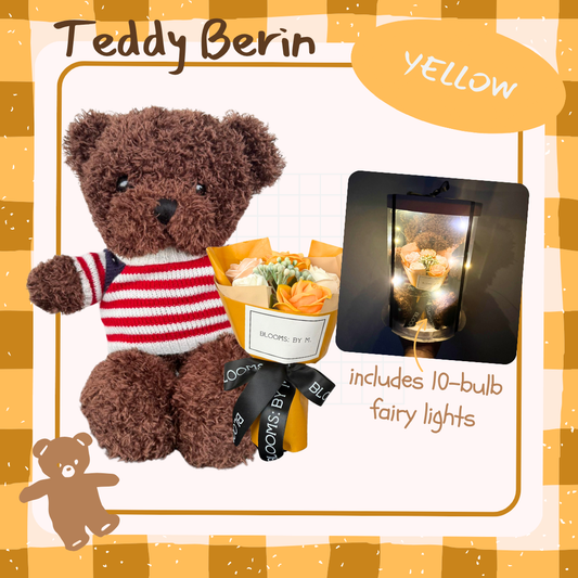 Teddy Berin Stripe Sweater with Yellow Mini Bouquet Gift Set