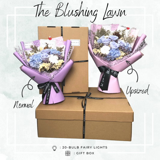 Preserved Rose Flower Bouquet Box - The Blushing Lawn (Premium) in Purple
