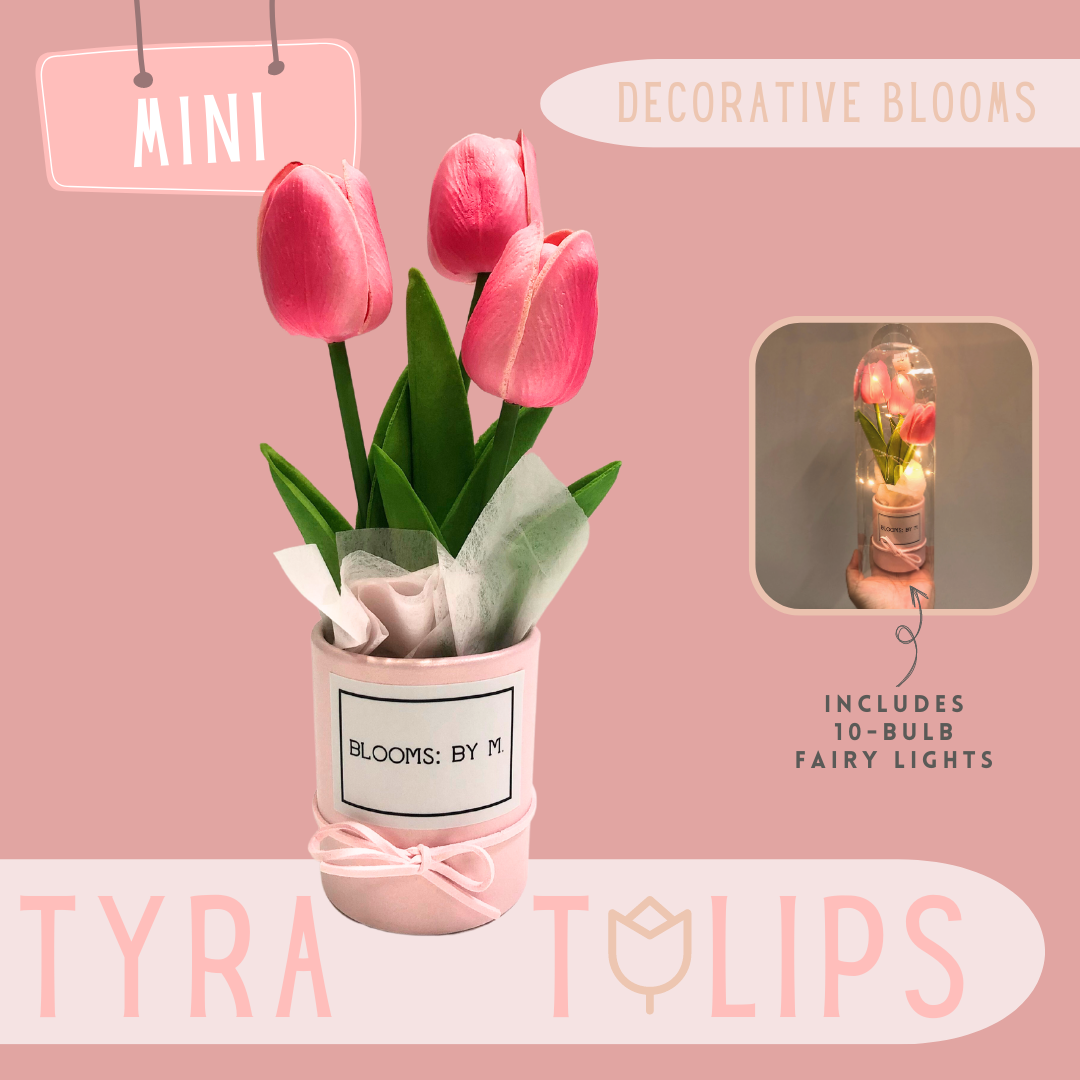 Tyra Tulips - Blooming Pink (Mini Faux Flowers)