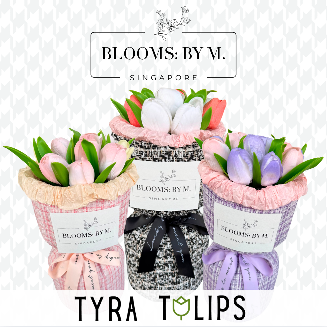 Tyra Tulips - Purple with Pink (Soap Flowers Bouquet)