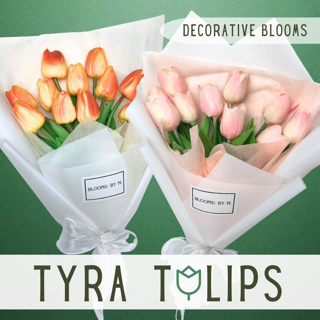 Tyra Tulips - Sunrise Orange (Faux Flowers)