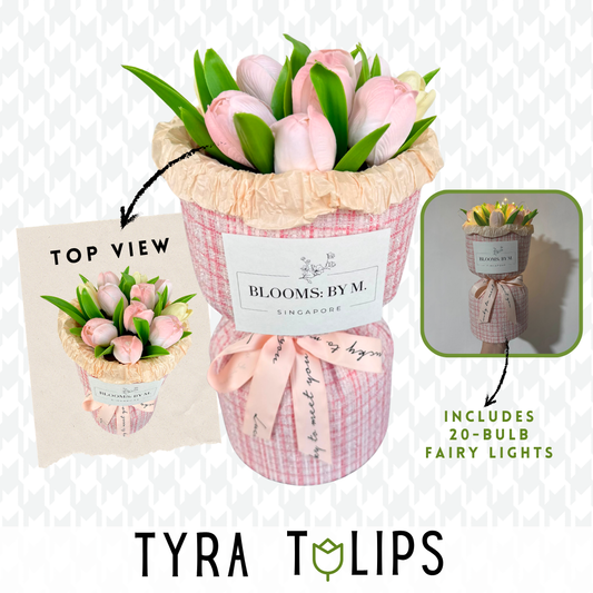Tyra Tulips - Pink with Champagne (Soap Flowers Bouquet)