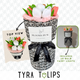 Tyra Tulips - White with Coral (Soap Flowers Bouquet)