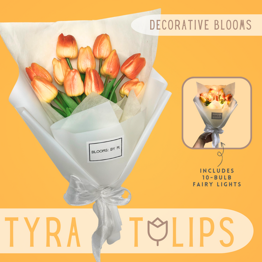 Tyra Tulips - Sunrise Orange (Faux Flowers)