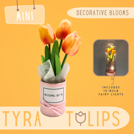 Tyra Tulips - Sunrise Orange (Mini Faux Flowers)