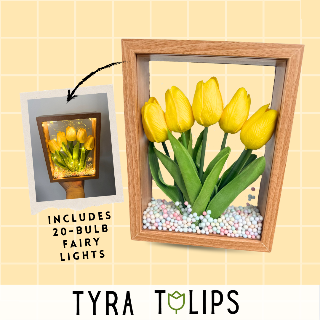 Tyra Tulips Frame - Yellow (Soap Flowers)